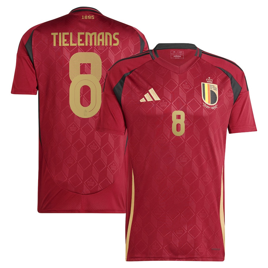 Youri Tielemans 8 Belgium National Team 2024 Home Men Jersey – Burgundy