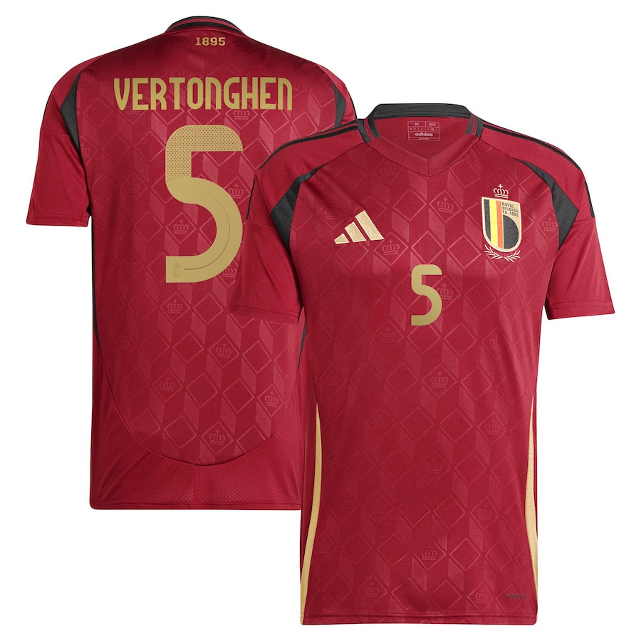 Jan Vertonghen 5 Belgium National Team 2024 Home Men Jersey – Burgundy