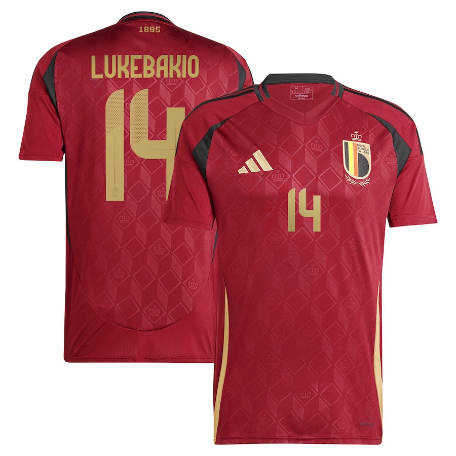 Dodi Lukebakio 14 Belgium National Team 2024 Home Men Jersey – Burgundy