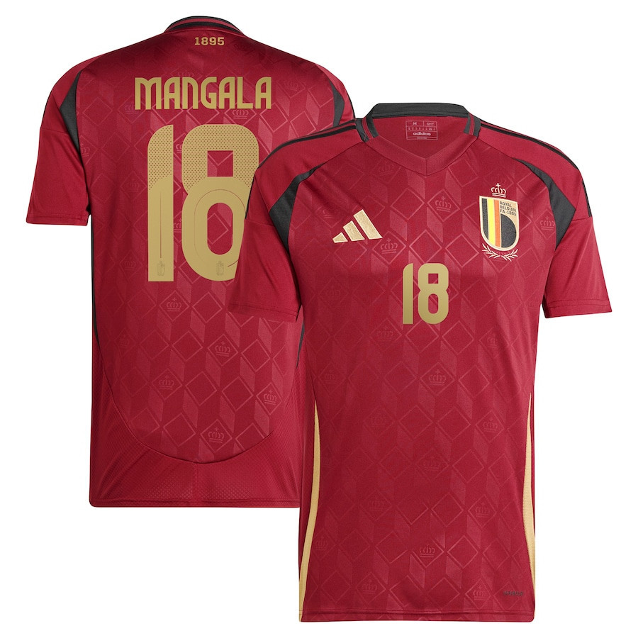 Orel Mangala 18 Belgium National Team 2024 Home Men Jersey – Burgundy