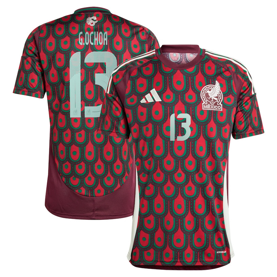 Guillermo Ochoa 13 Mexico National Team 2024 Home Men Jersey – Burgundy