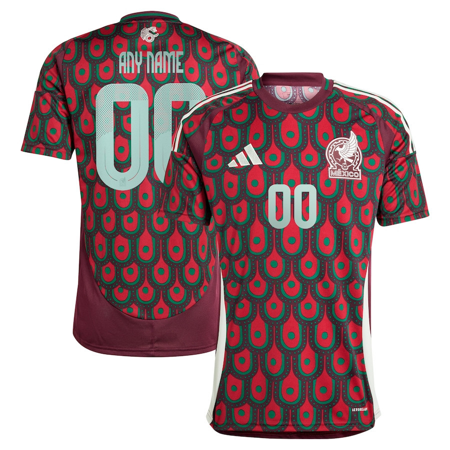Mexico National Team 2024 Home Custom Men Jersey – Burgundy