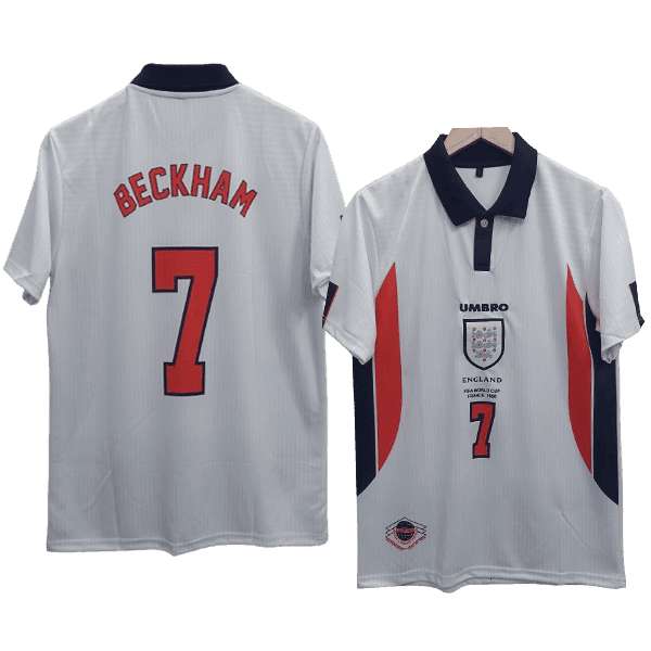David Beckham England 1998 World Cup Men Jersey – White