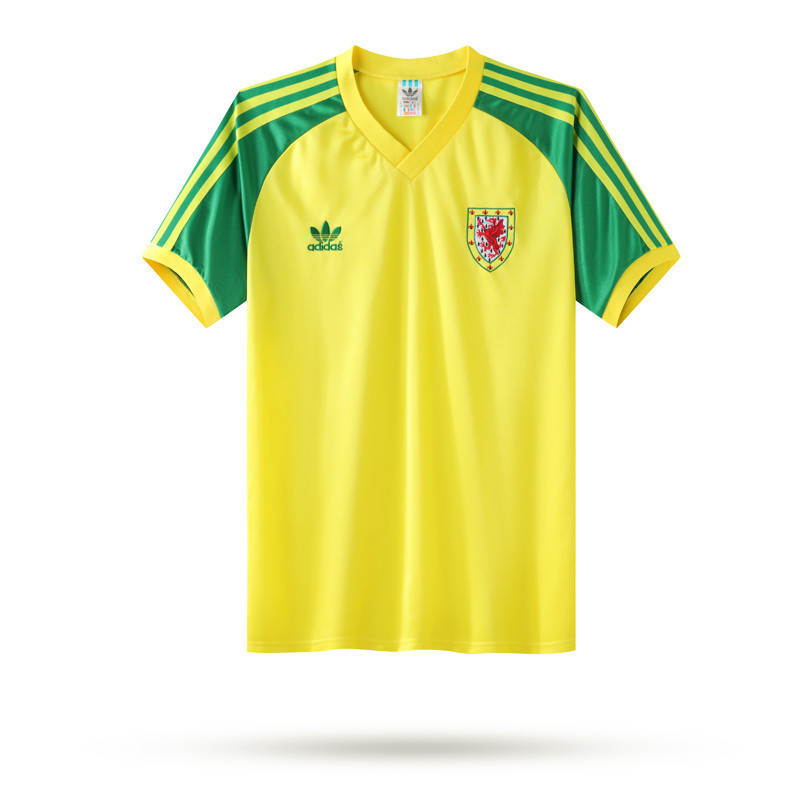 Wales 1982 Men Away Retro Jersey – Yellow