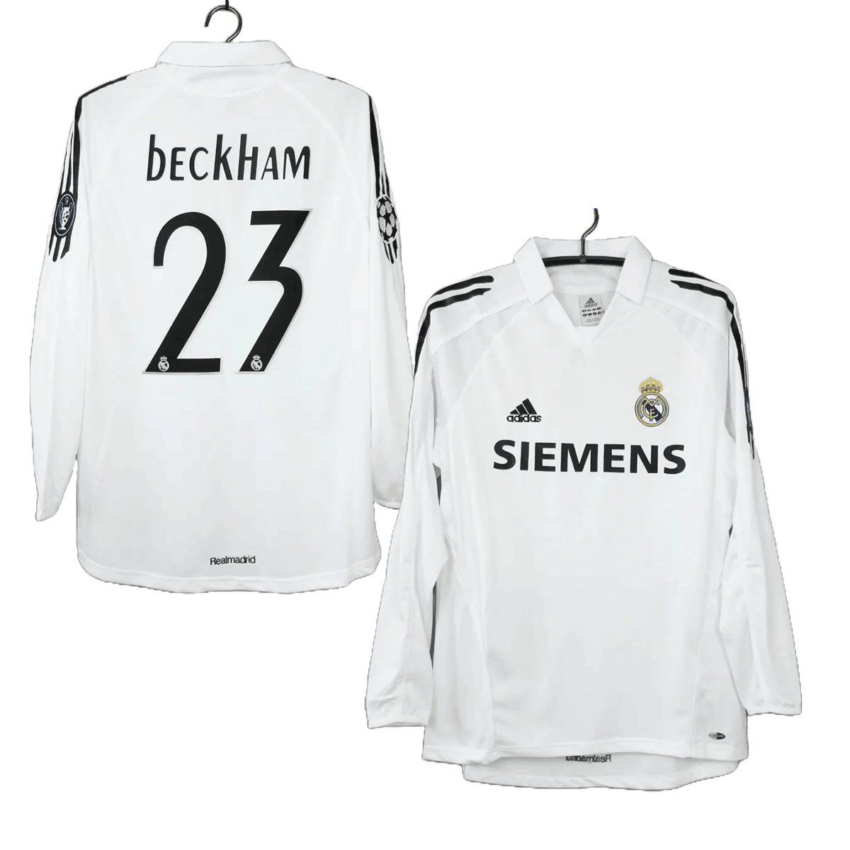 David Beckham 23 Real Madrid 2005-2006 Retro Home Jersey – Men, Long Sleeve