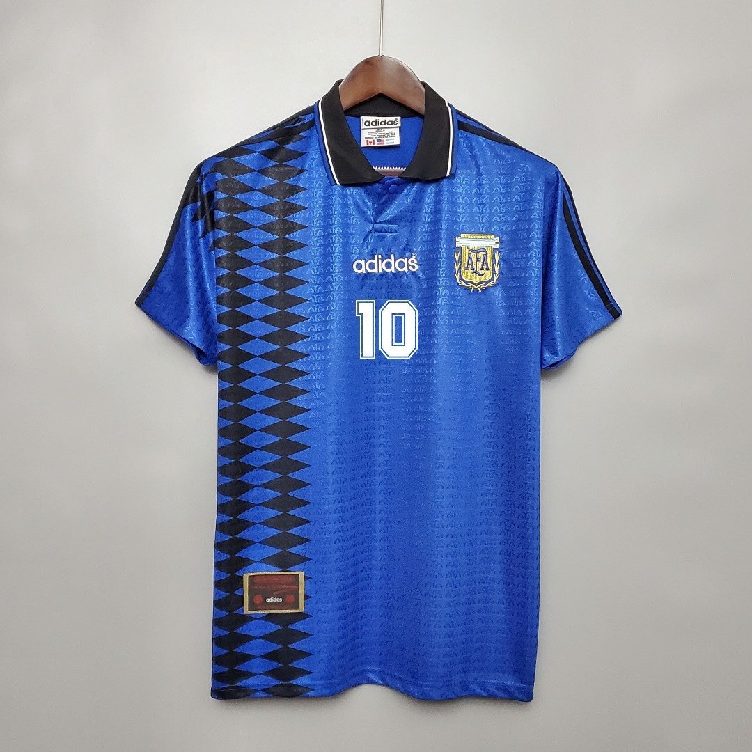 Lionel Messi10 Argentina 1994/95 Away Men Retro Jersey – Blue