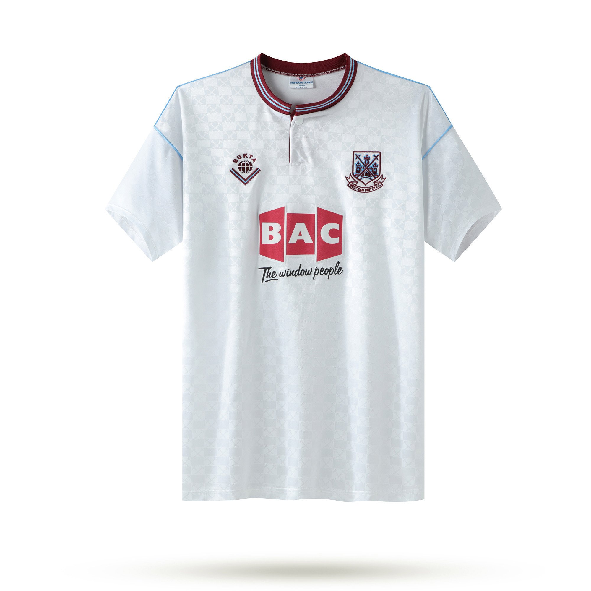 West Ham United 1989-90 Away Men Retro Jersey – White