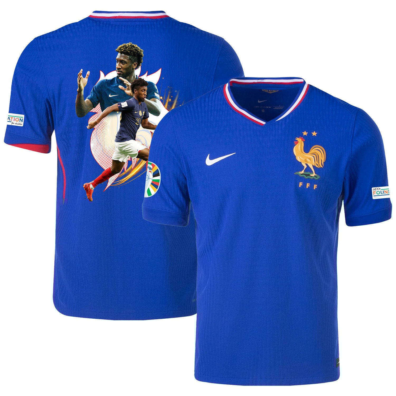 Kingsley Coman 20 Game-changer France National Team 2024/25 Home Jersey – Euro UEFA Patch – Men, Blue