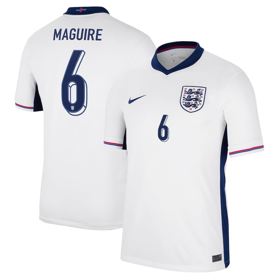 Harry Maguire 6 England 2024/25 Home Stadium Football Jersey – Men White