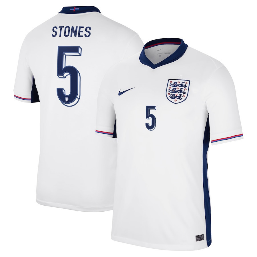 John Stones 5 England 2024/25 Home Stadium Football Jersey – Men White