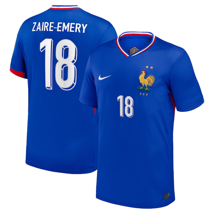 Warren Zare-Emery 18 France 2024/25 Men Match Home Jersey – Blue