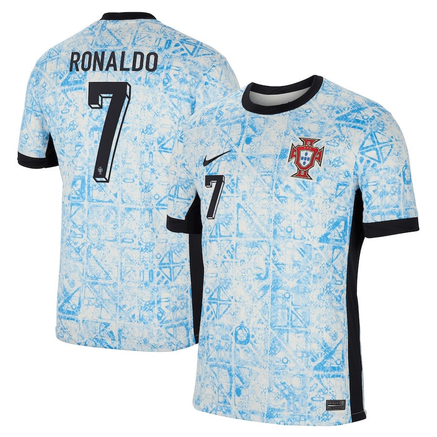 Cristiano Ronaldo 7 Portugal National Team 2024 Away Men Jersey – Cream