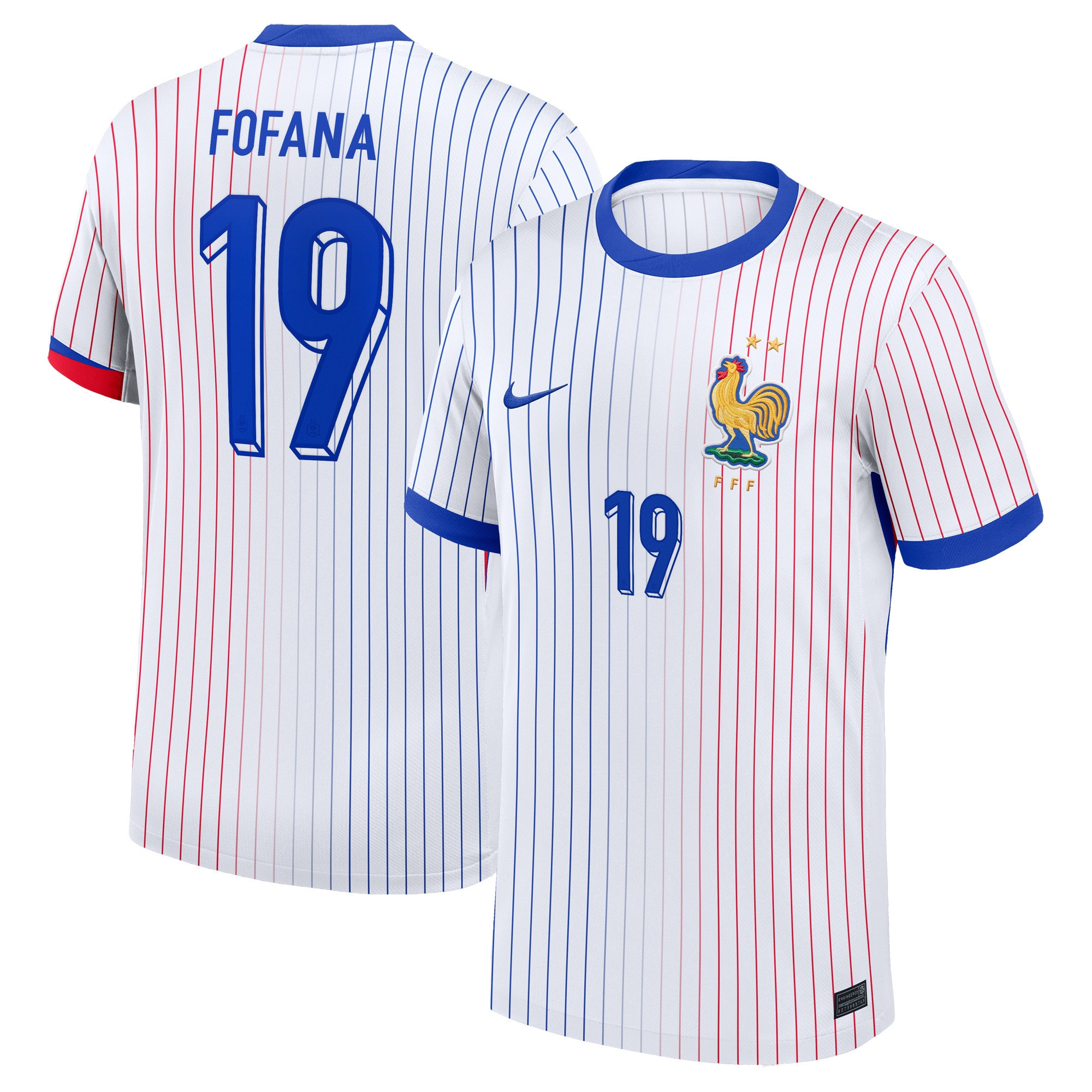 Youssouf Fofana 19 France 2024/25 Stadium Away Football Jersey – Men White