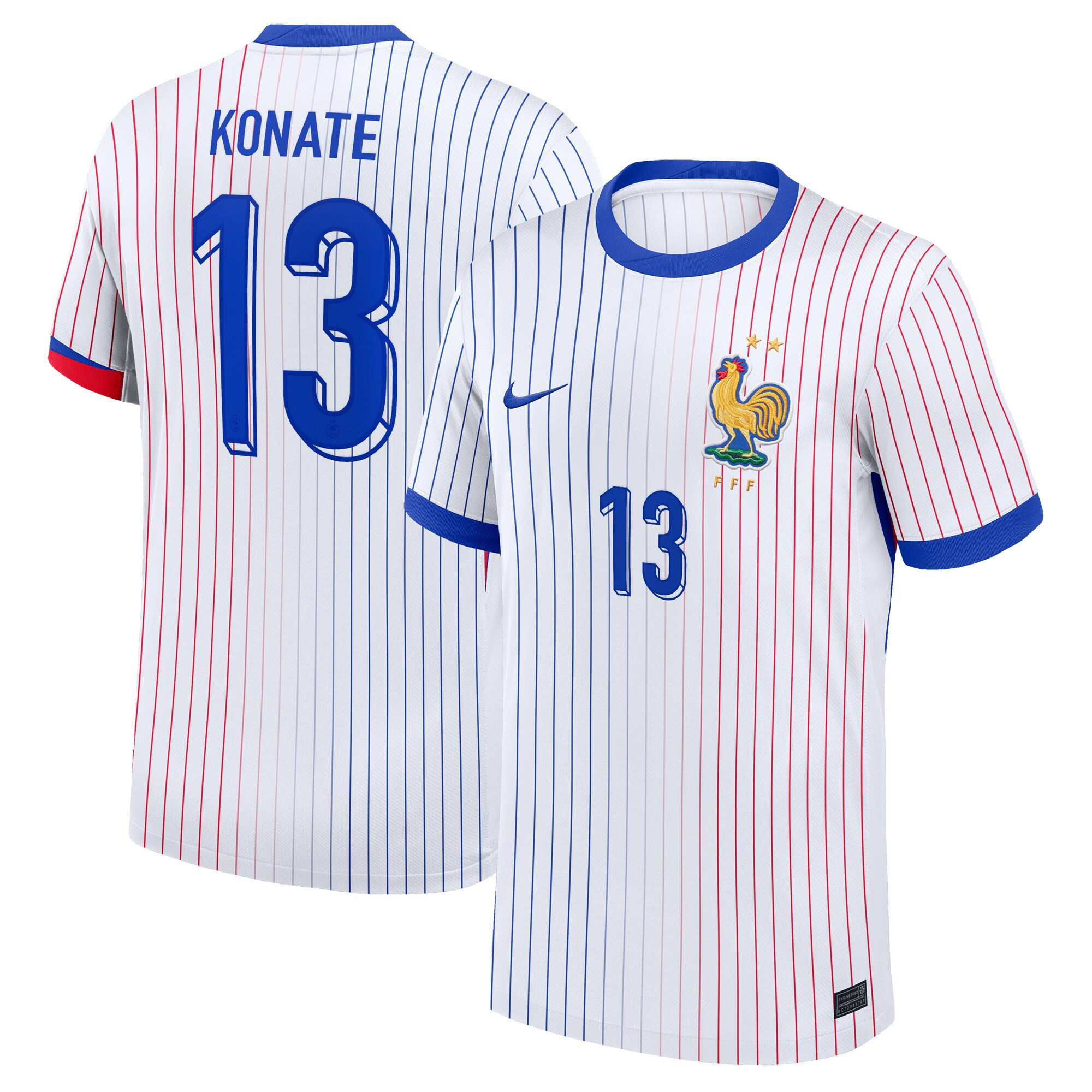 Ibrahima Konate 13 France 2024/25 Stadium Away Football Jersey – Men White