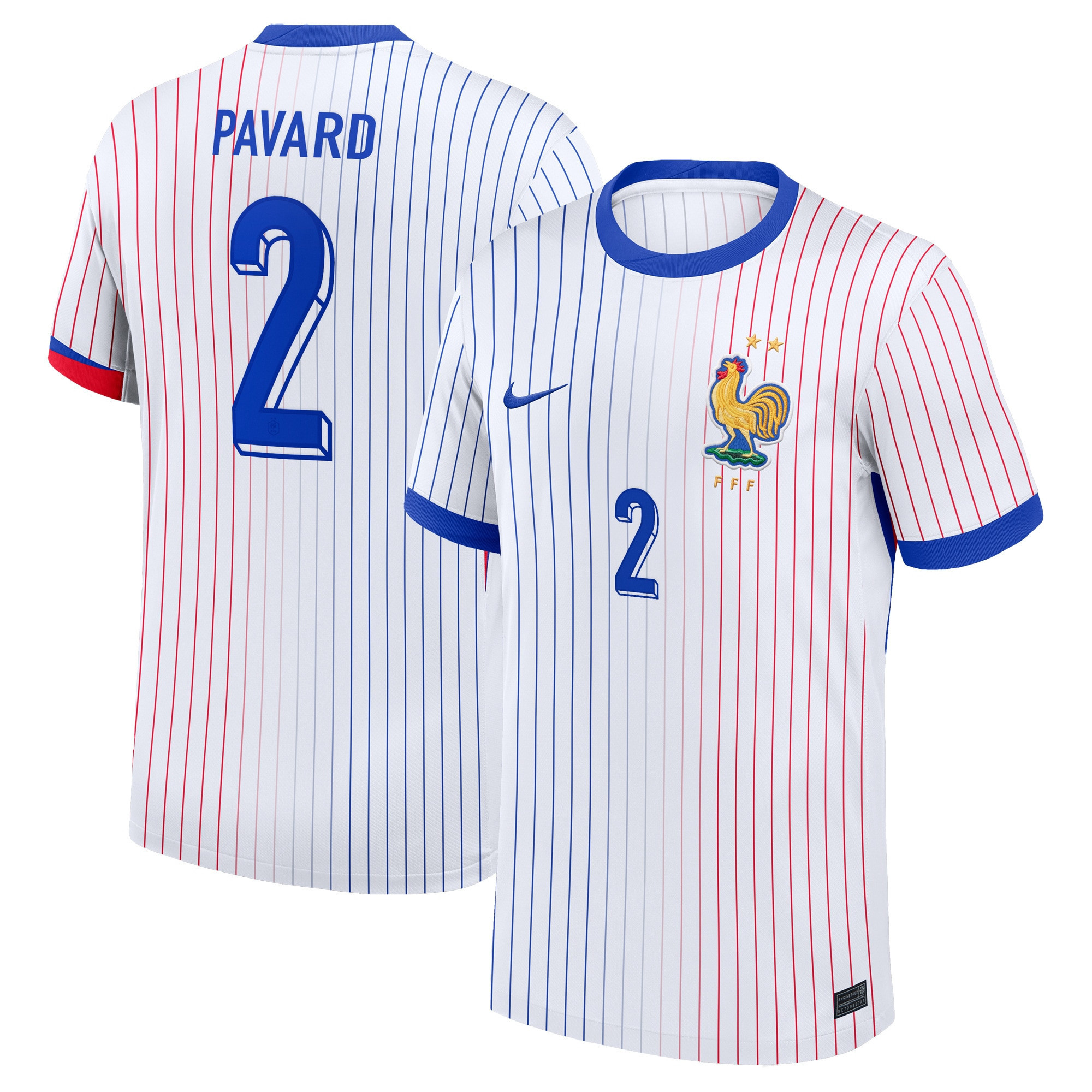 Benjamin Pavard 2 France 2024/25 Stadium Away Football Jersey – Men White