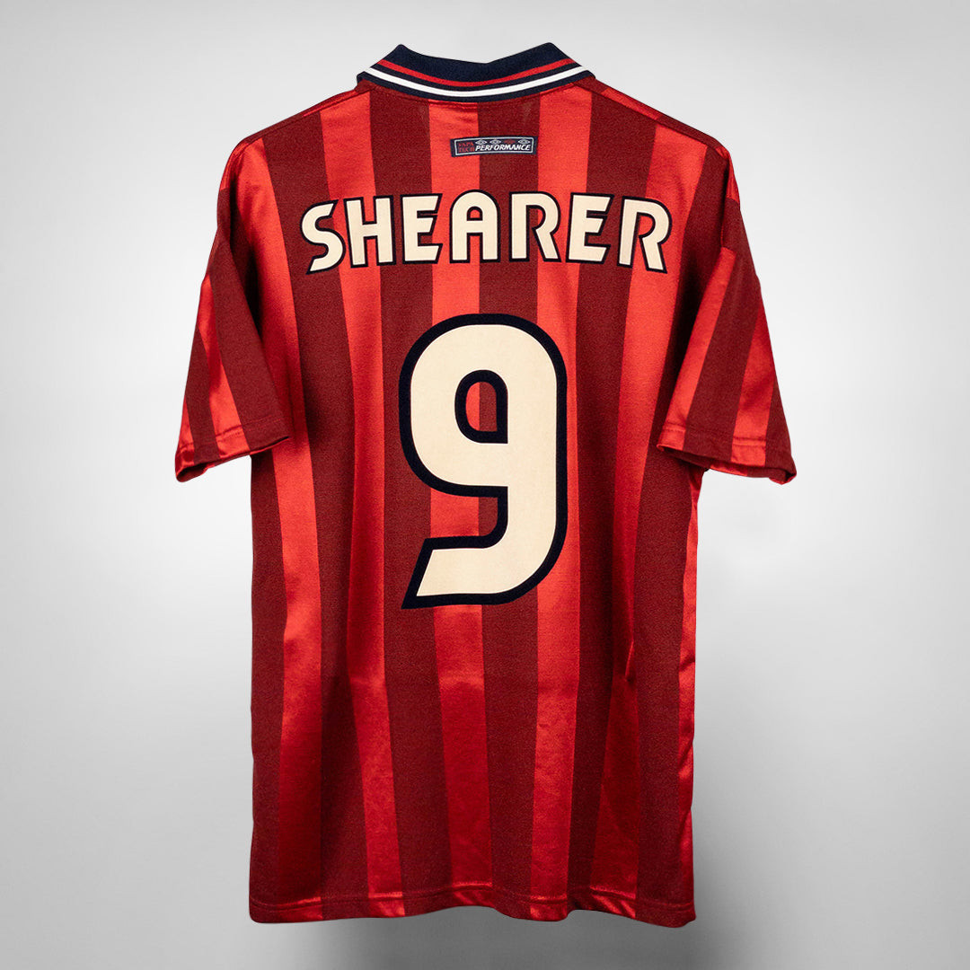 Alan Shearer 9 England 1997-1999 Away Retro Jersey – Men Red