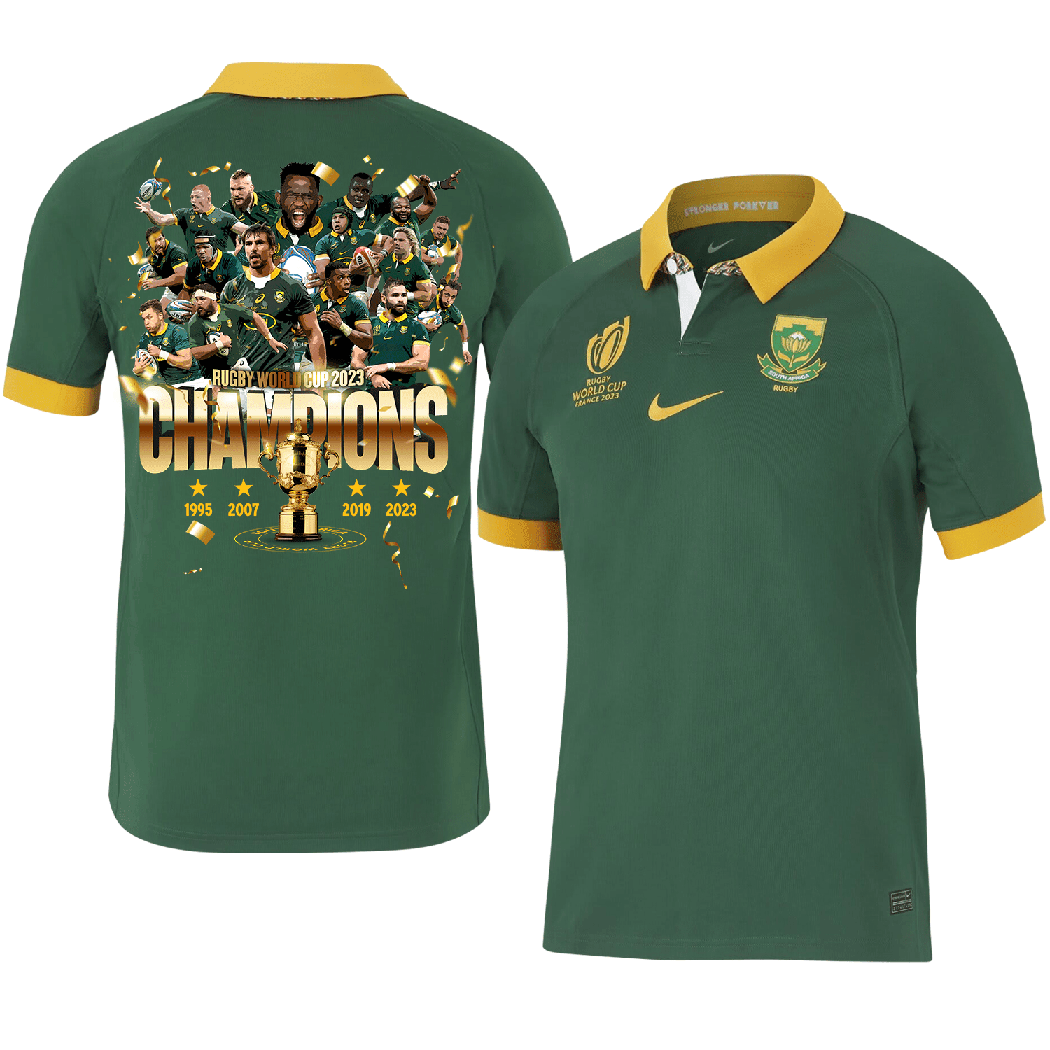 SA 4th Champions Rb World Cup 2023 Stadium Home Jersey – Men Green V2