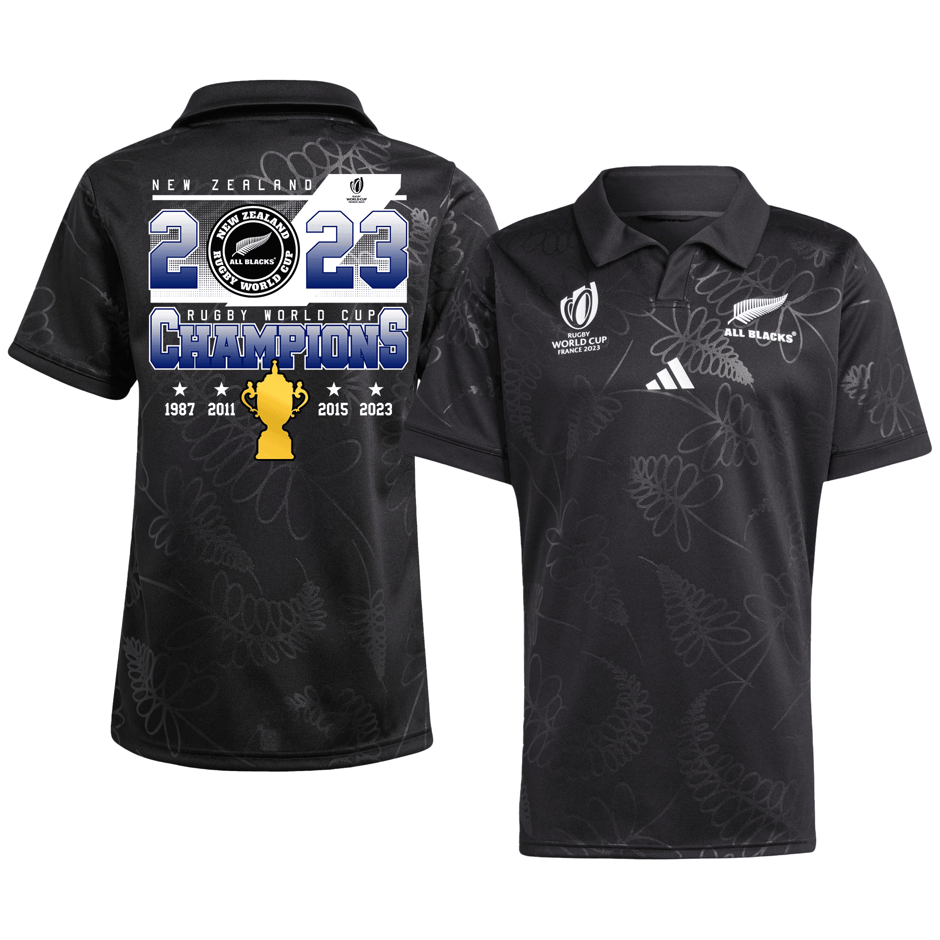 New Zealand All Blacks Rb World Cup 2023 Champion Home Jersey – Men Black V2
