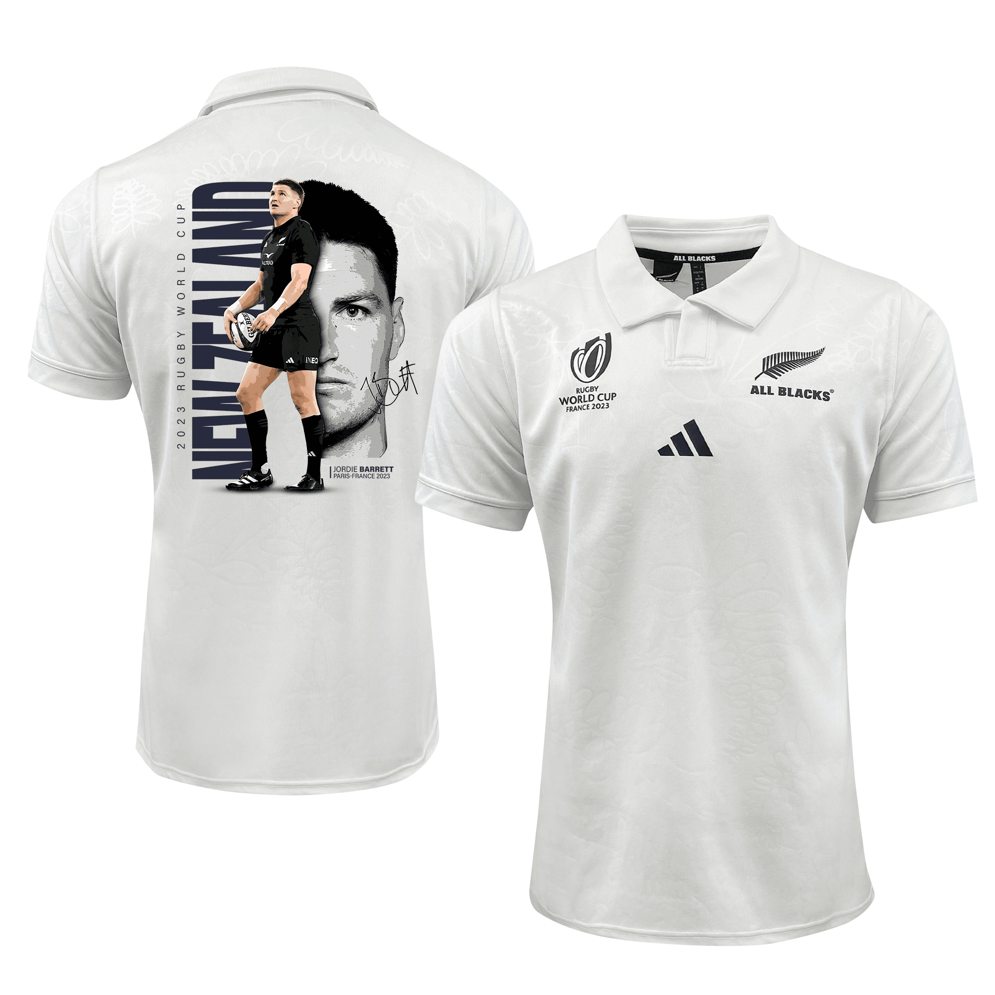 Jordie Barrett Signed New Zealand All Blacks Rb World Cup 2023 Away Jersey – Men White