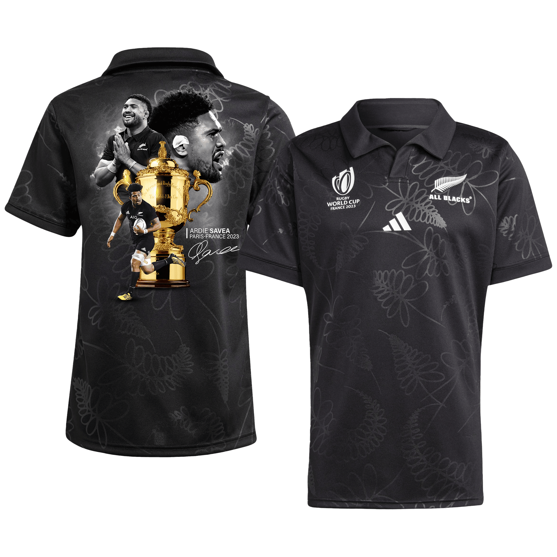 Ardie Savea Signed New Zealand Rb World Cup 2023 Trophy Home Jersey – Men Black