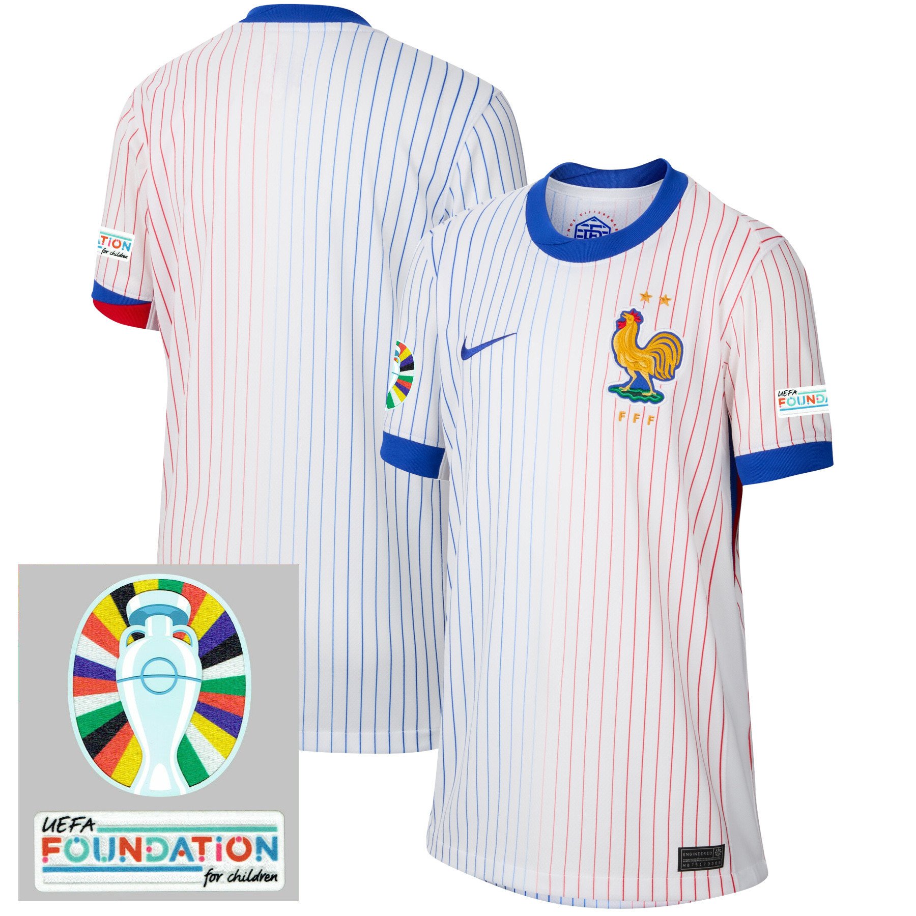 France National Team 2024/25 YOUTH Away Jersey – Euro UEFA Patch – White