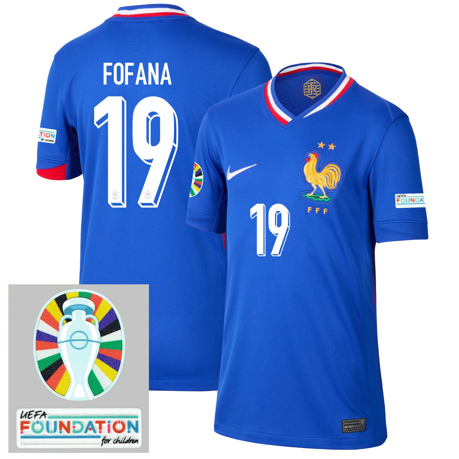 Youssouf Fofana 19 France National Team 2024/25 YOUTH Home Jersey – Euro UEFA Patch – Blue