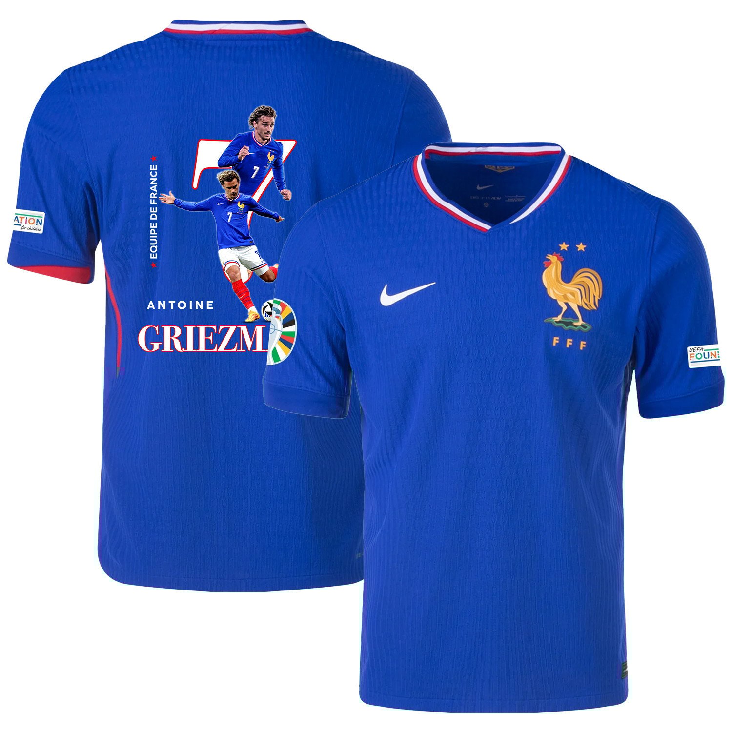 Antoine Griezmann 7 Game-changer France National Team 2024/25 Home Jersey – Euro UEFA Patch – Men, Blue