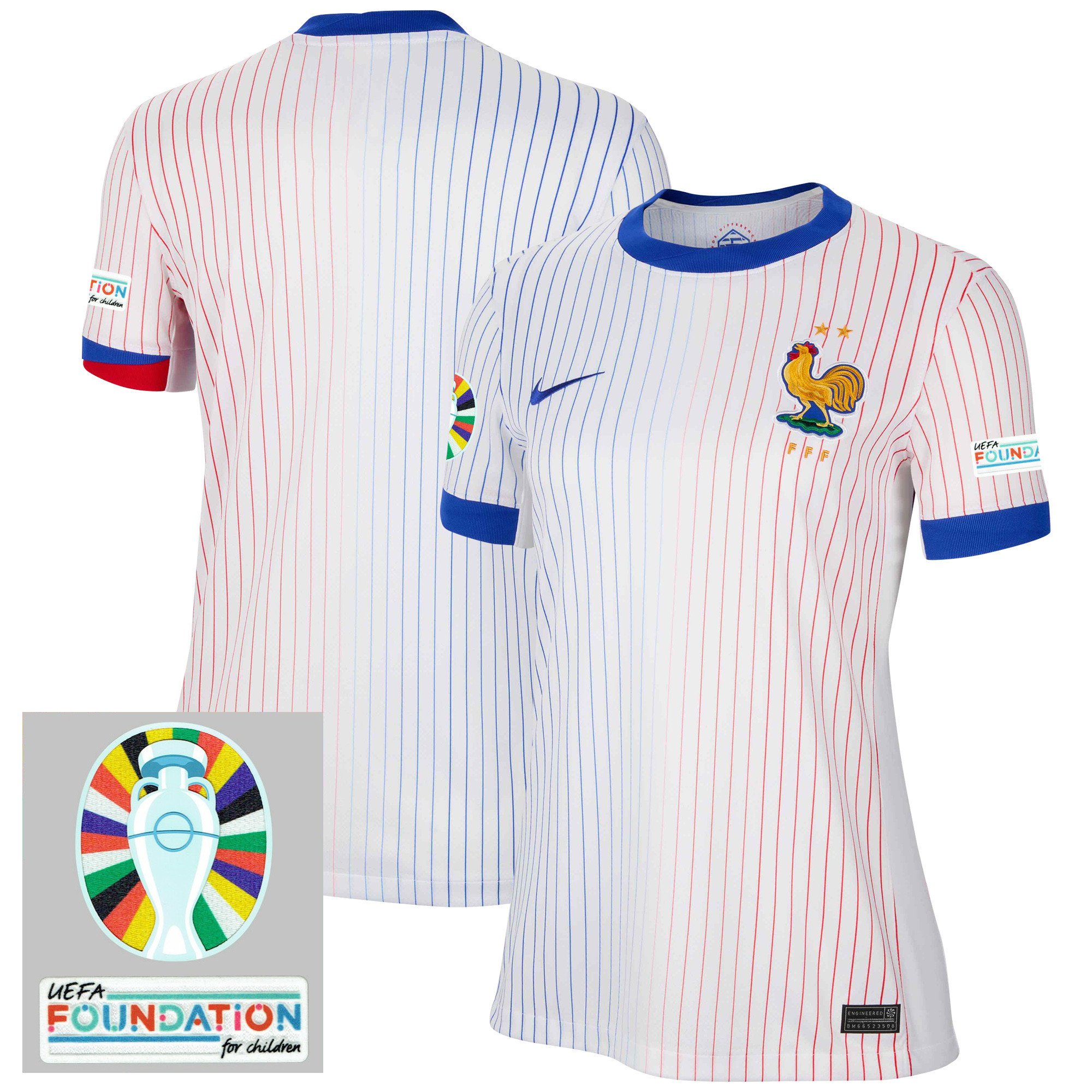 France National Team 2024/25 Women's Away Jersey – Euro UEFA Patch – White