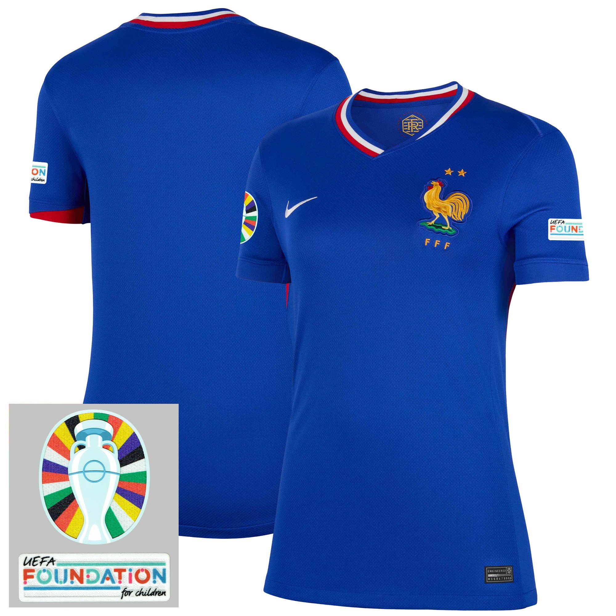 France National Team 2024/25 Women's Home Jersey – Euro UEFA Patch – Blue