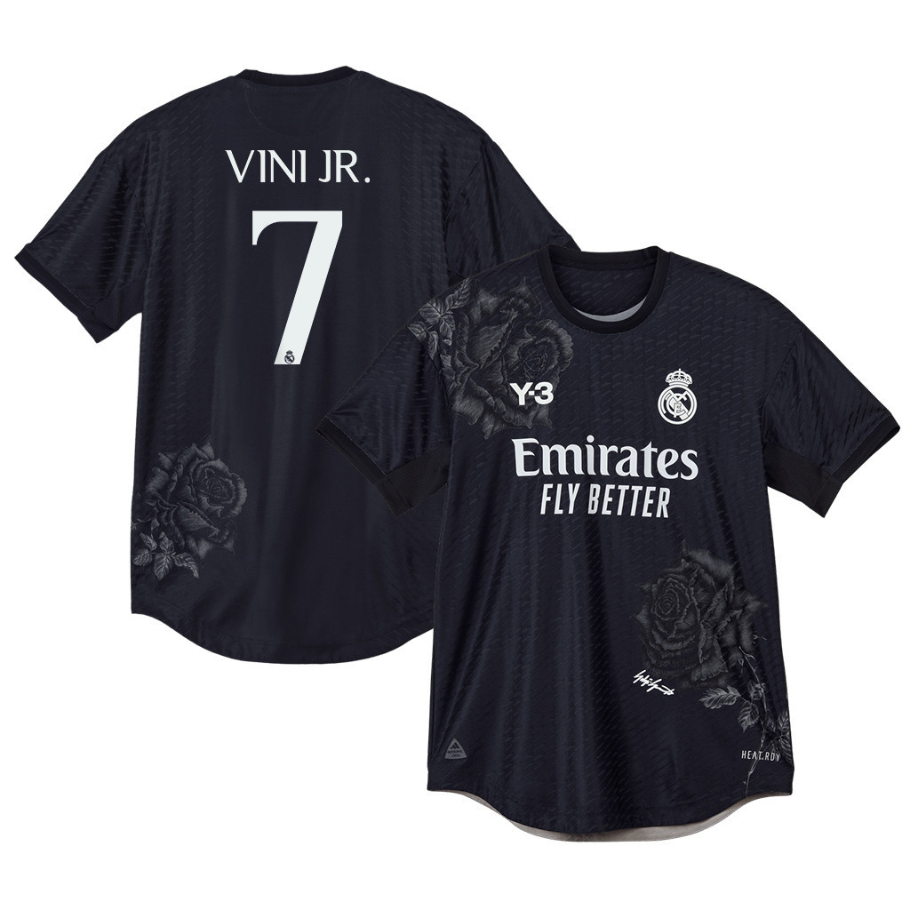 Vinicius Junior 7 Real Madrid X Y-3 23/24 Fourth Men Jersey – Limited Collection, Black