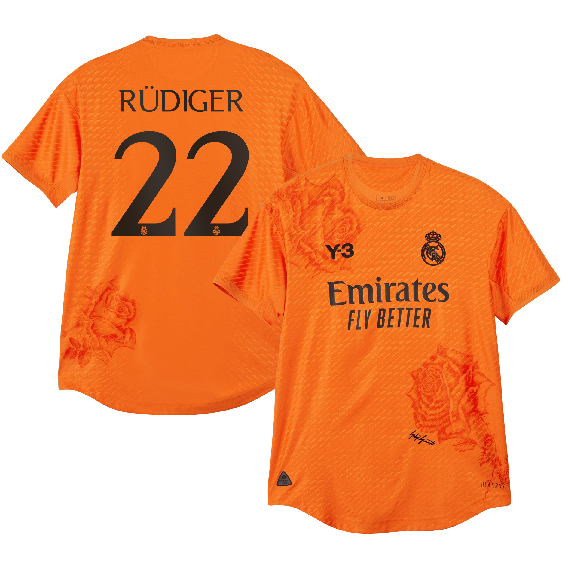 Antonio Rudiger 22 Real Madrid X Y-3 23/24 Fourth Men Jersey – Limited Collection, Orange