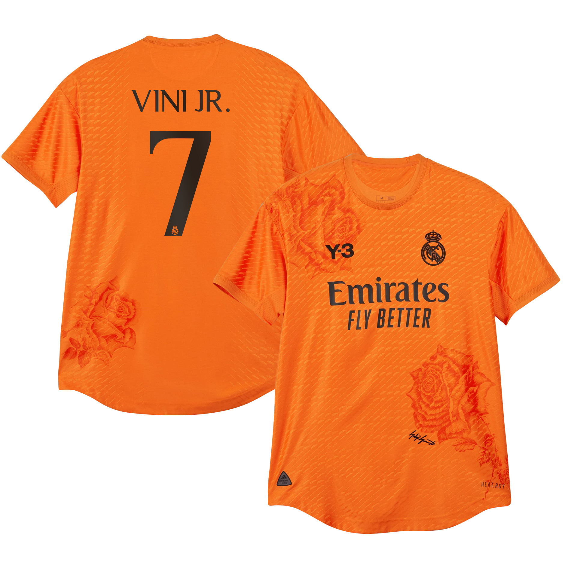 Vinicius Junior 7 Real Madrid X Y-3 23/24 Fourth Men Jersey – Limited Collection, Orange