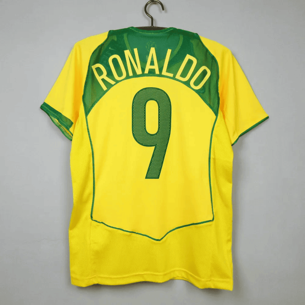 Ronaldo 9 Brazil 2004 Home Retro Jersey – Men Yellow