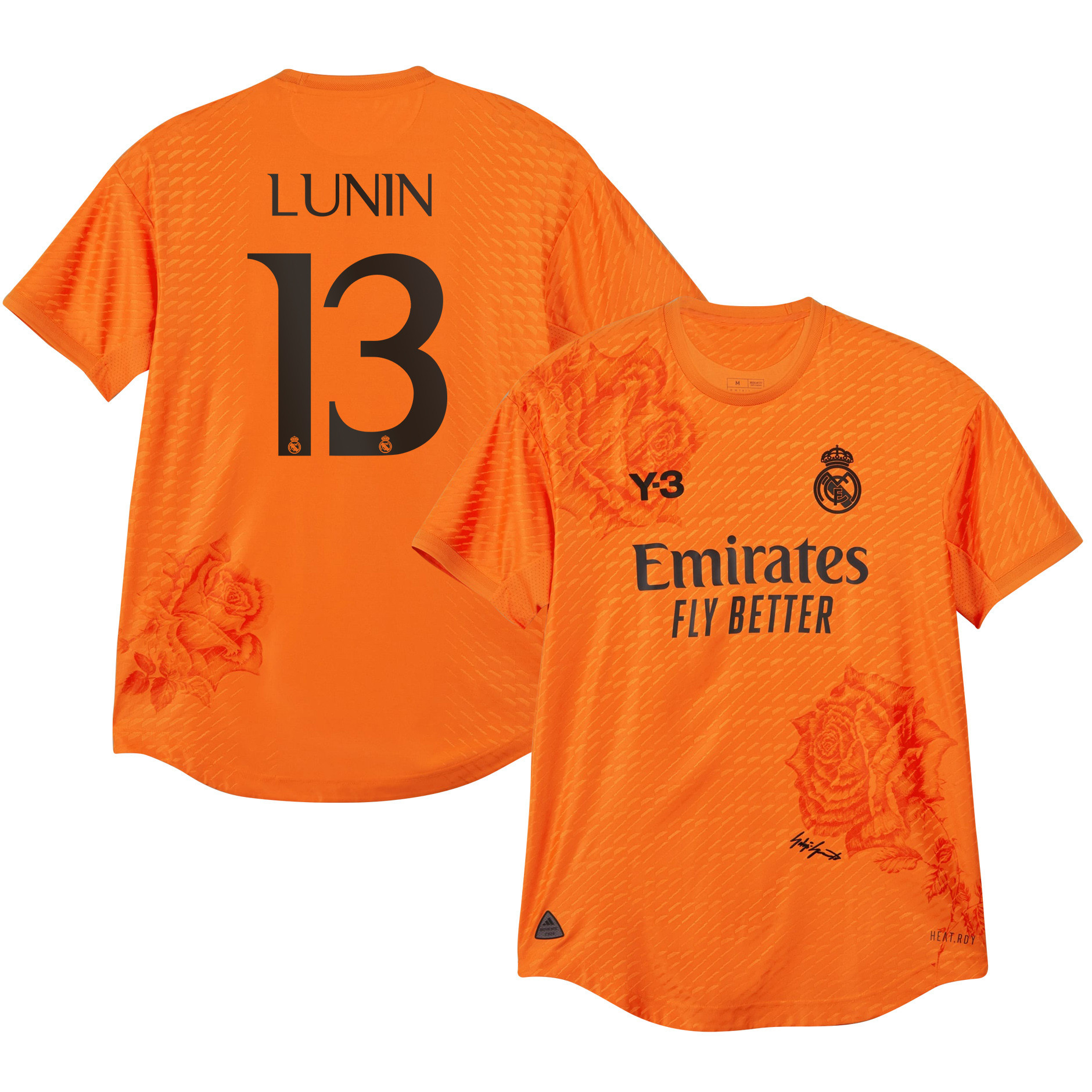 Andriy Lunin 13 Real Madrid X Y-3 23/24 Fourth Men Jersey – Limited Collection, Orange