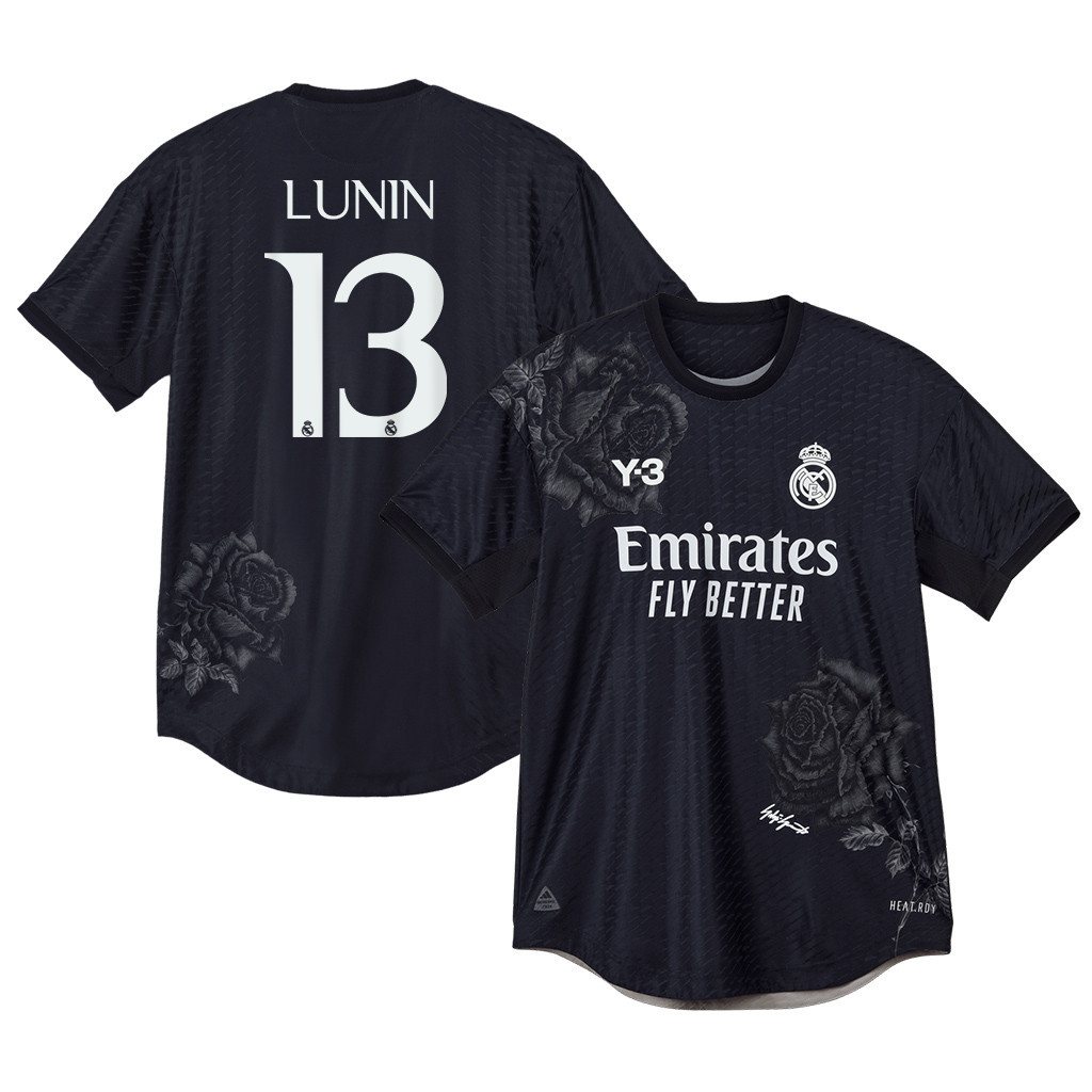 Andriy Lunin 13 Real Madrid X Y-3 23/24 Fourth Men Jersey – Limited Collection, Black