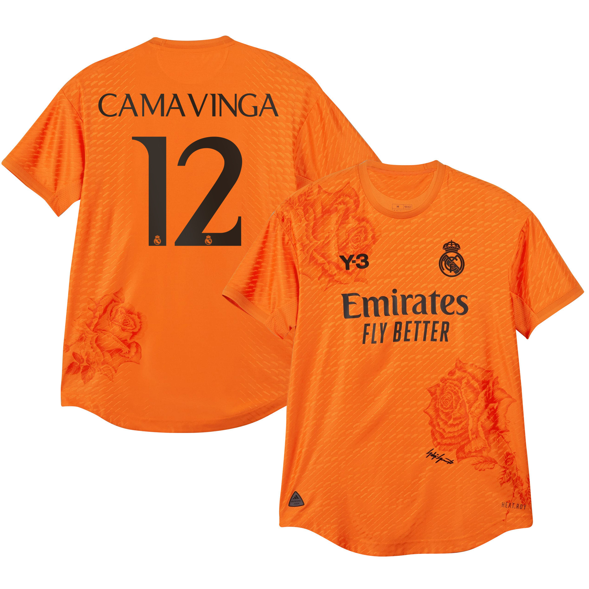 Eduardo Camavinga 12 Real Madrid X Y-3 23/24 Fourth Men Jersey – Limited Collection, Orange