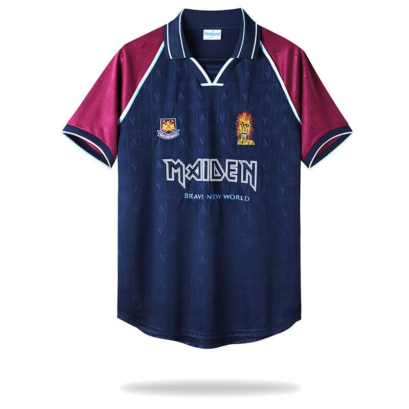 West Ham x Iron Maiden 1999 -2001 Home Men Retro Jersey – Navy