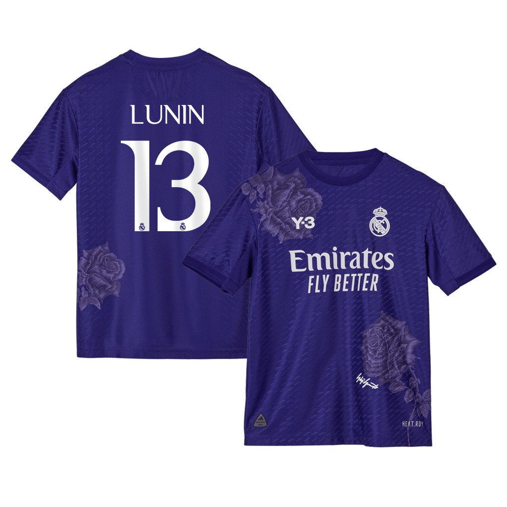 Andriy Lunin 13 Real Madrid X Y-3 23/24 Fourth Men Jersey – Limited Collection, Purple