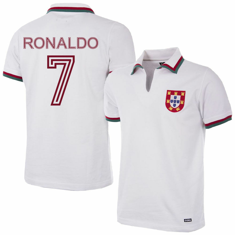 Ronaldo 7 Portugal 1972-1973 Away Retro Jersey – Men, White