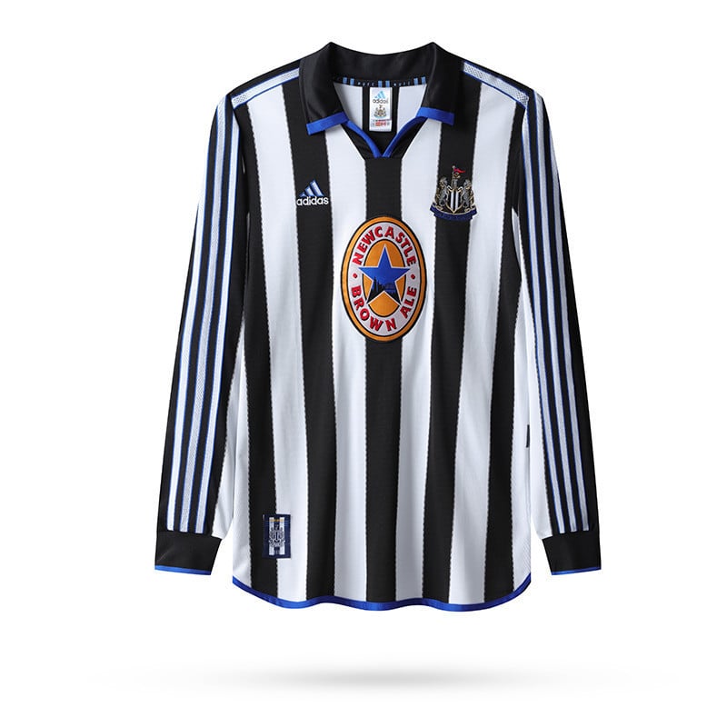 Newcastle United 1999-2000 Home Men Retro Jersey – Long Sleeve, Black White