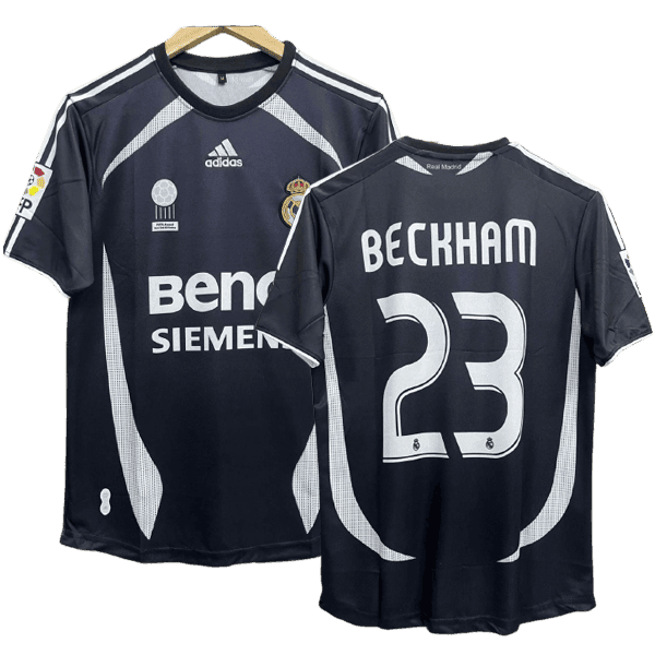 David Beckham 2006-07 Real Madrid Away Men Jersey – Black