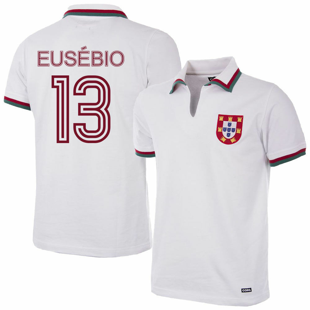 Eusbio 13 Portugal 1972-1973 Away Retro Jersey – Men, White
