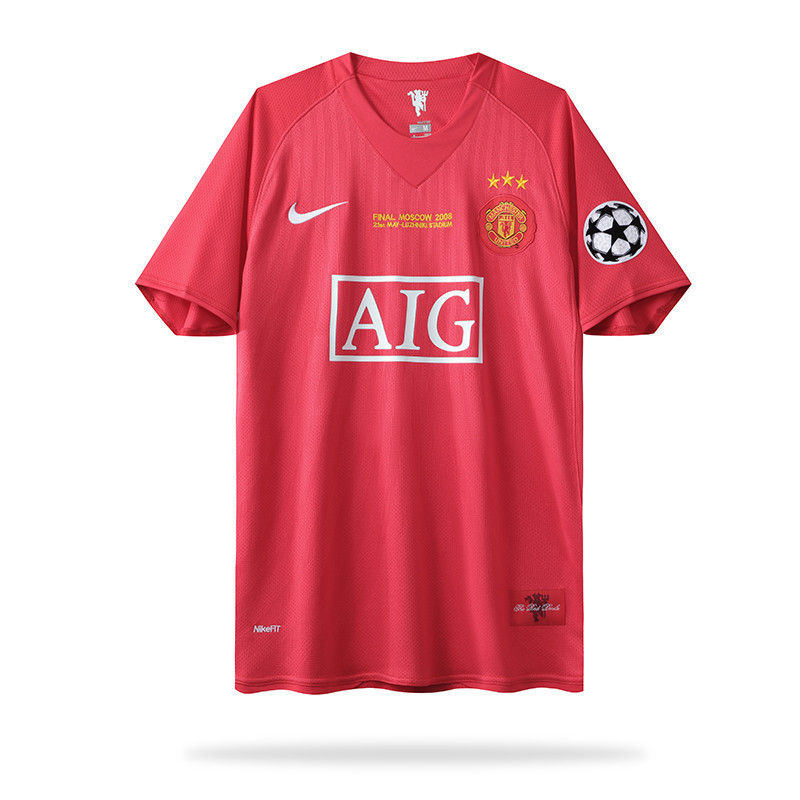 Manchester United 2008 Euro Final 3-Stars Men Home Retro Jersey – Red