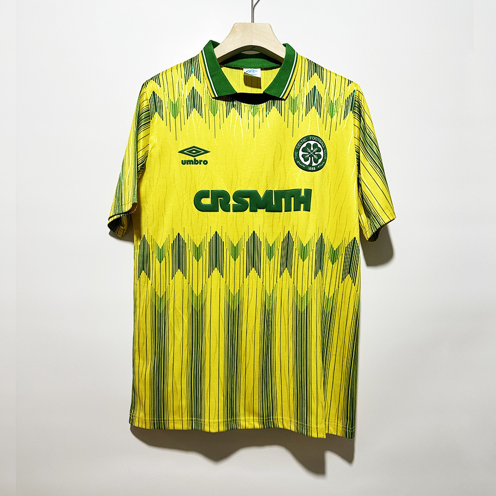 Celtic F.C 1989-91 Away Retro Jersey – Men Yellow