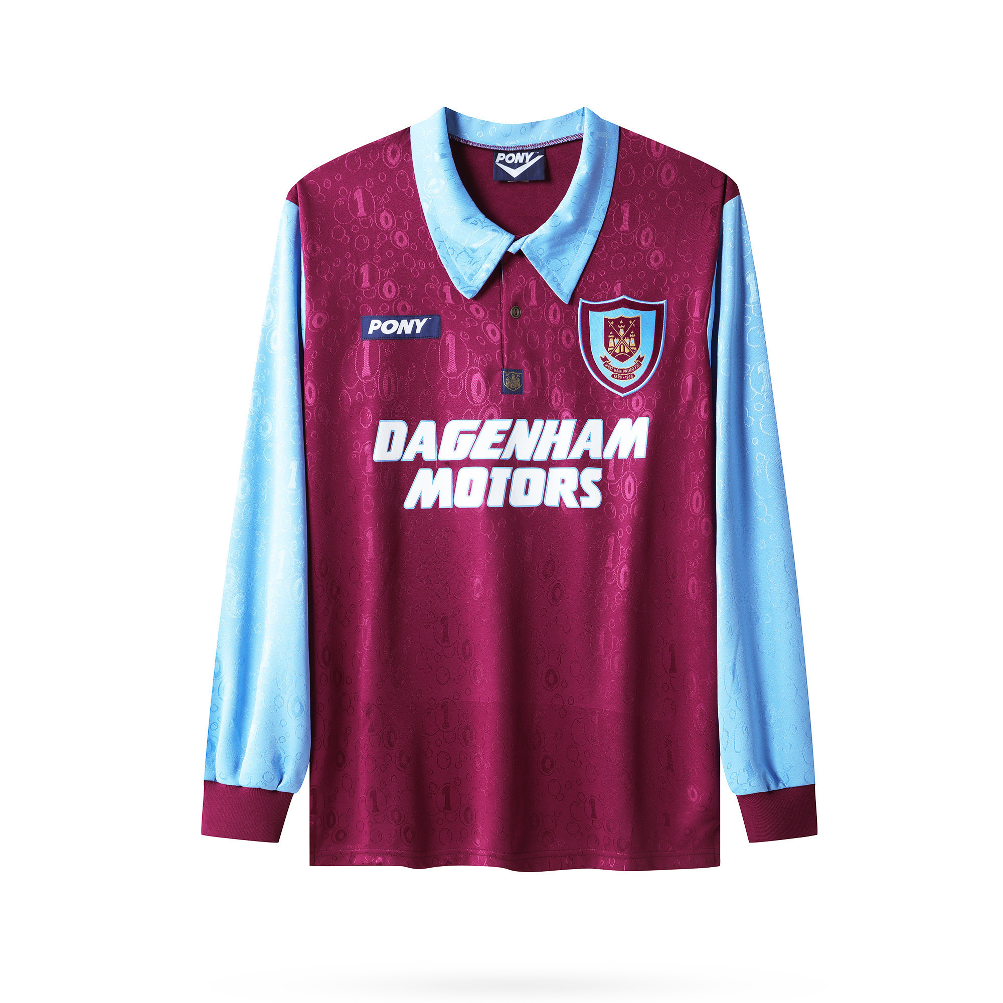 West Ham United 1995-1997 Home Men Retro Jersey – Long Sleeve