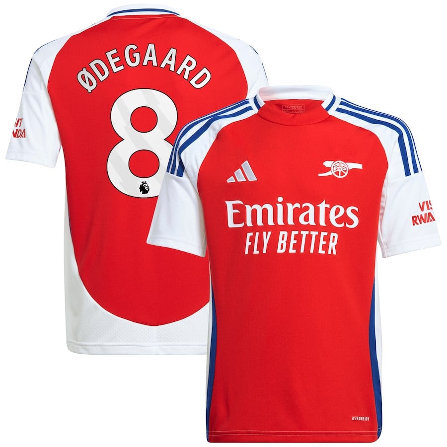 Martin degaard 8 Arsenal 2024/25 Home YOUTH Jersey – Red