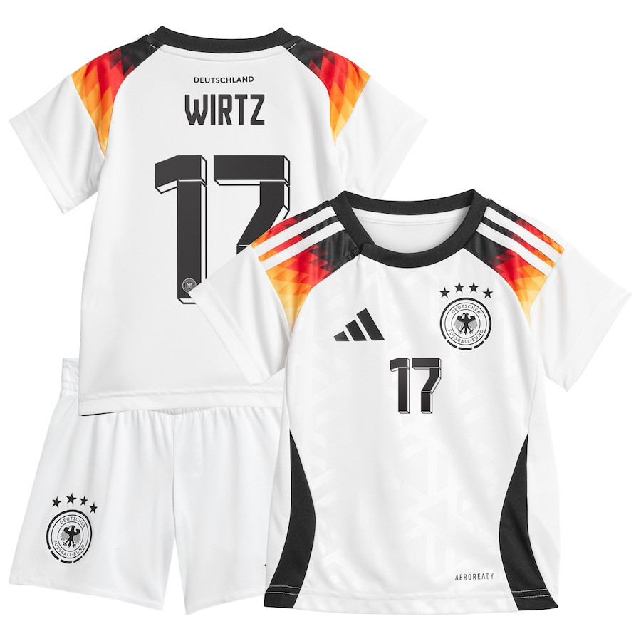 Florian Wirtz 17 Germany National Team 2024 Home YOUTH Kit Jersey – White