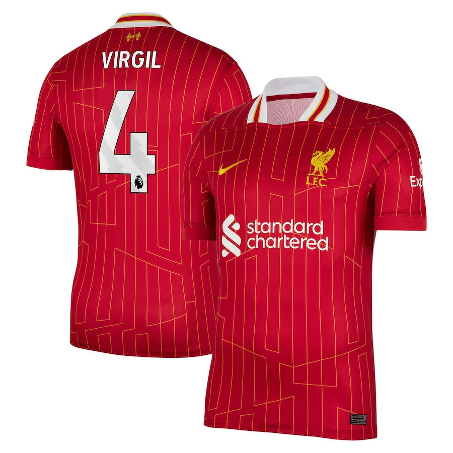 Virgil van Dijk 4 Liverpool 2024/25 Home Men Jersey – Red