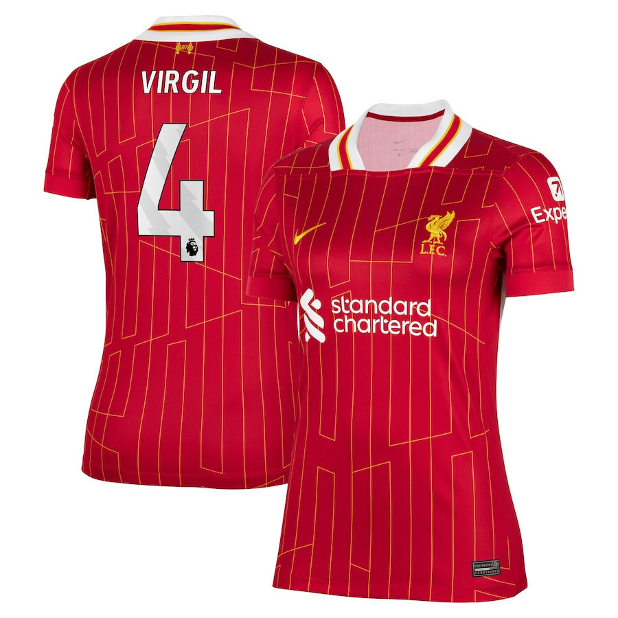 Virgil van Dijk 4 Liverpool 2024/25 Home Women Jersey – Red