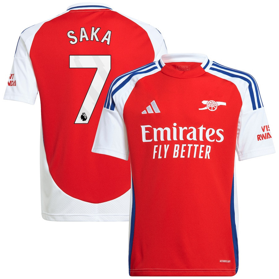 Bukayo Saka 7 Arsenal 2024/25 Home YOUTH Jersey – Red